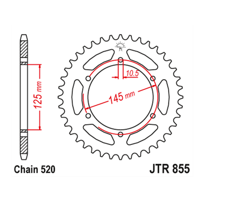 CORONA JT 855 de acero con 46 dientes